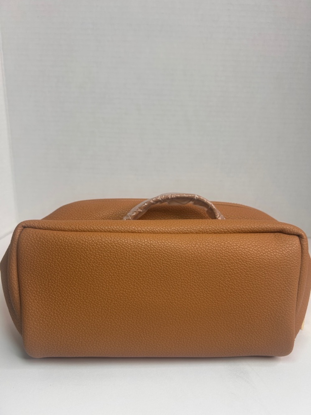 Sylune Classic Makeup Bag , Pebbled Faux Leather , Camel Brown - Picture 13 of 15